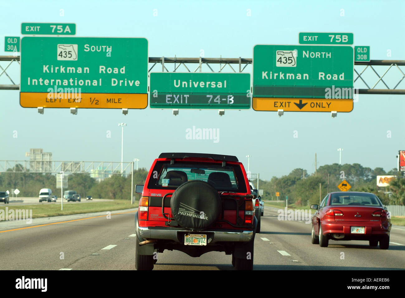 Autofahren in Florida USA fl Autobahn Zeichen Stockfotografie - Alamy