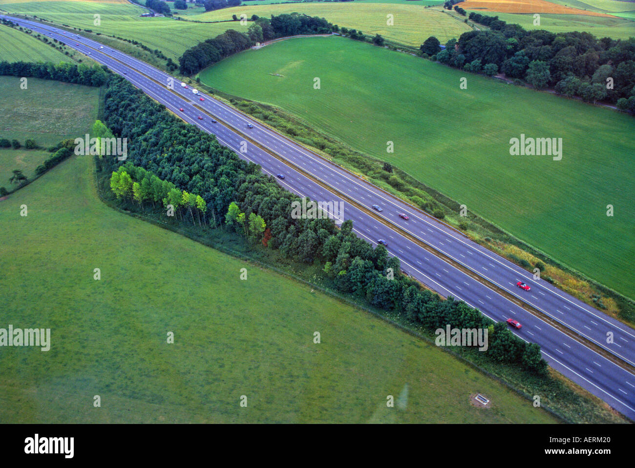 Luftaufnahme der Motor Weg Gloucestershire England Stockfoto