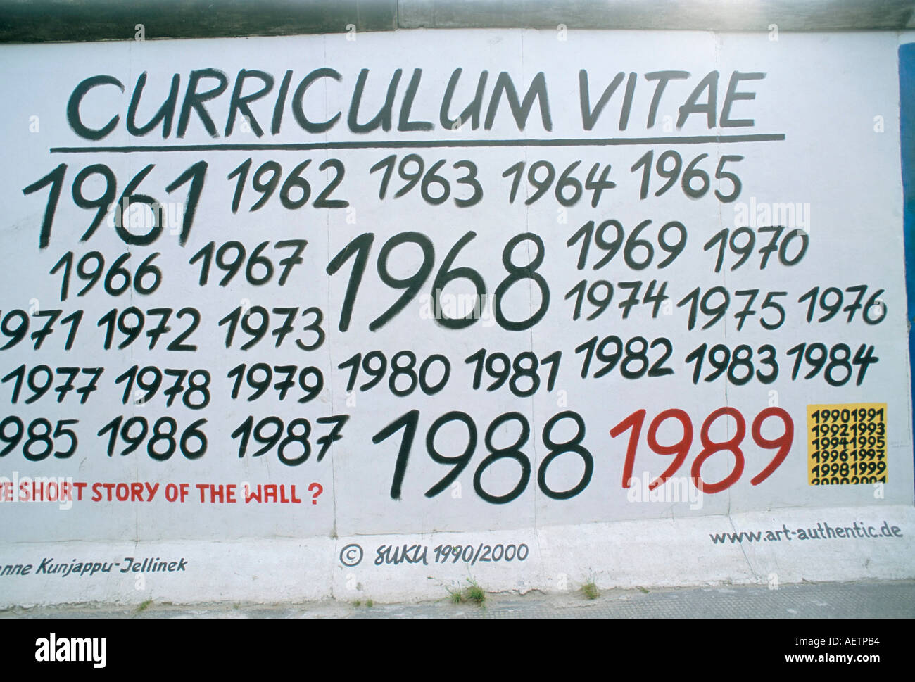 East Side Gallery Berliner Mauer Berlin Deutschland Europa Stockfoto