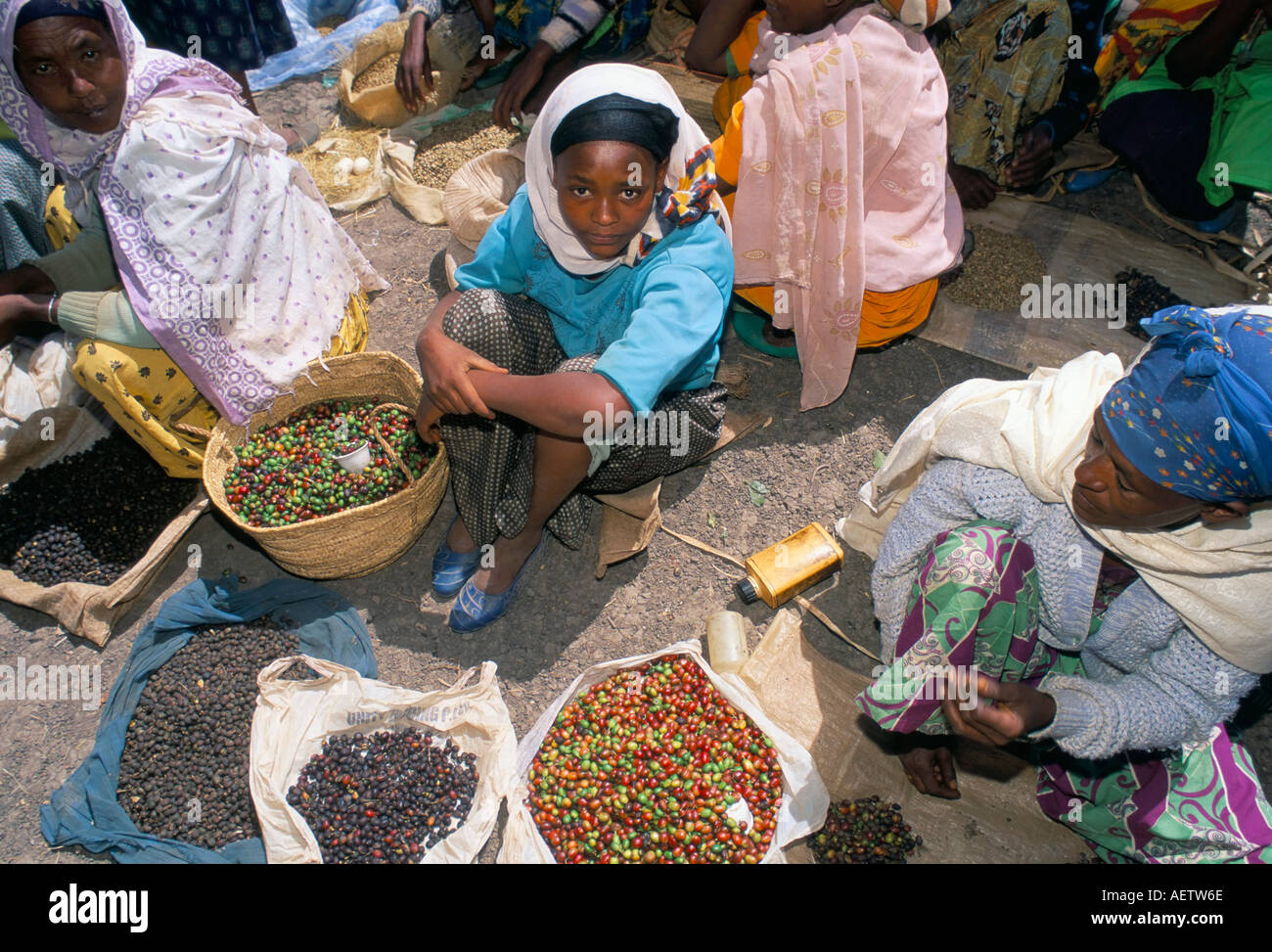 Markt am Denaba Oromo Provinz Kaffa Äthiopien Afrika Stockfoto