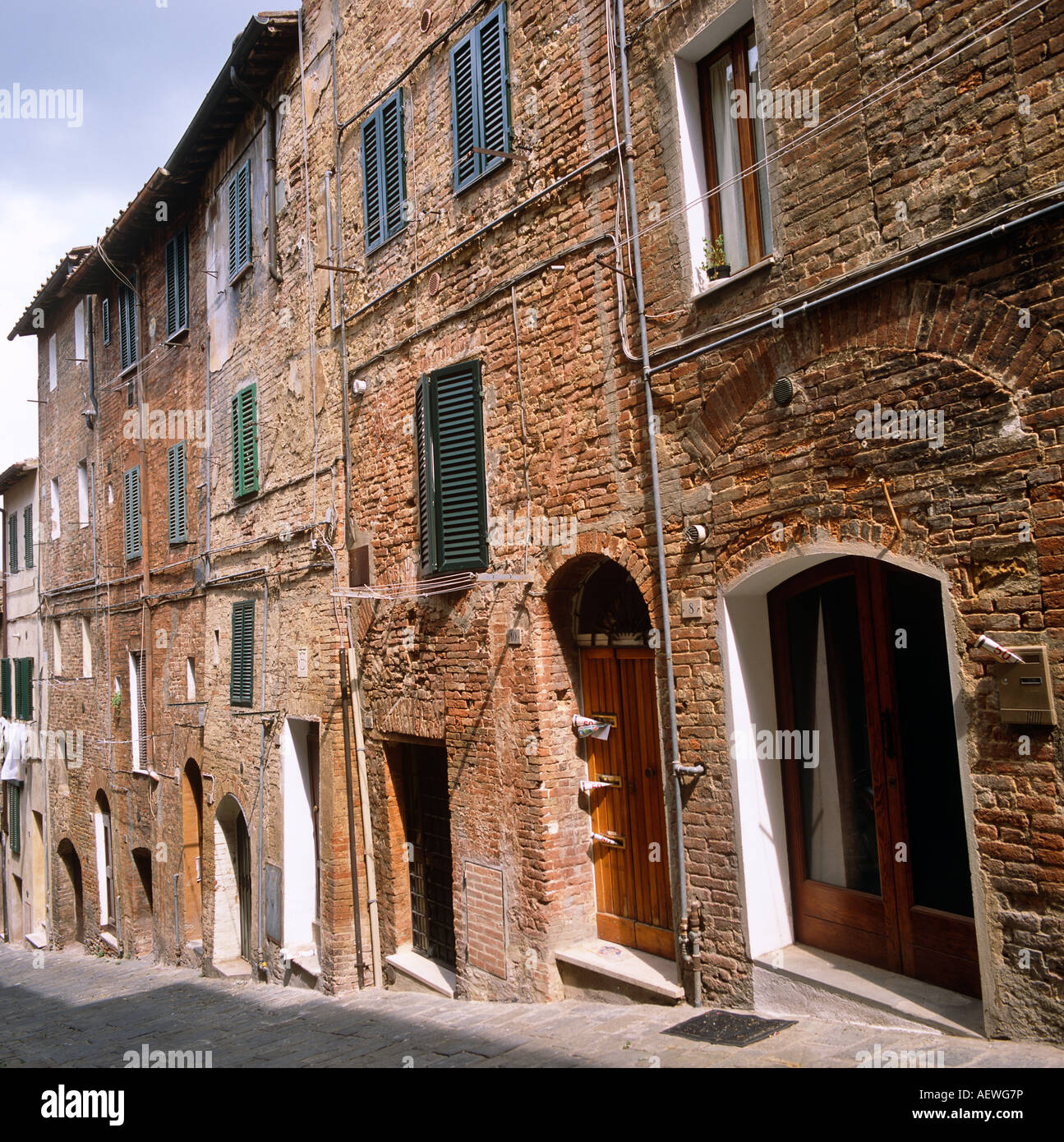 Mittelalterliche Straße in Siena Toskana Italien Europa Stockfoto