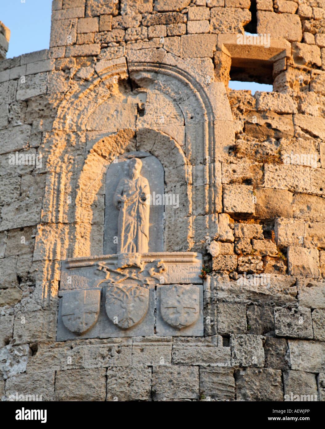 Büste von Saint Paul alten Rhodos Stadt Rhodos griechische Inseln Hellas Griechenland Stockfoto