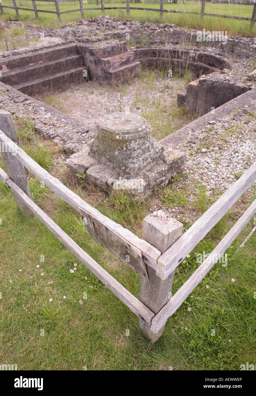 Roman Sprung Bad an Bignor römischen Villa, West Sussex, England Stockfoto