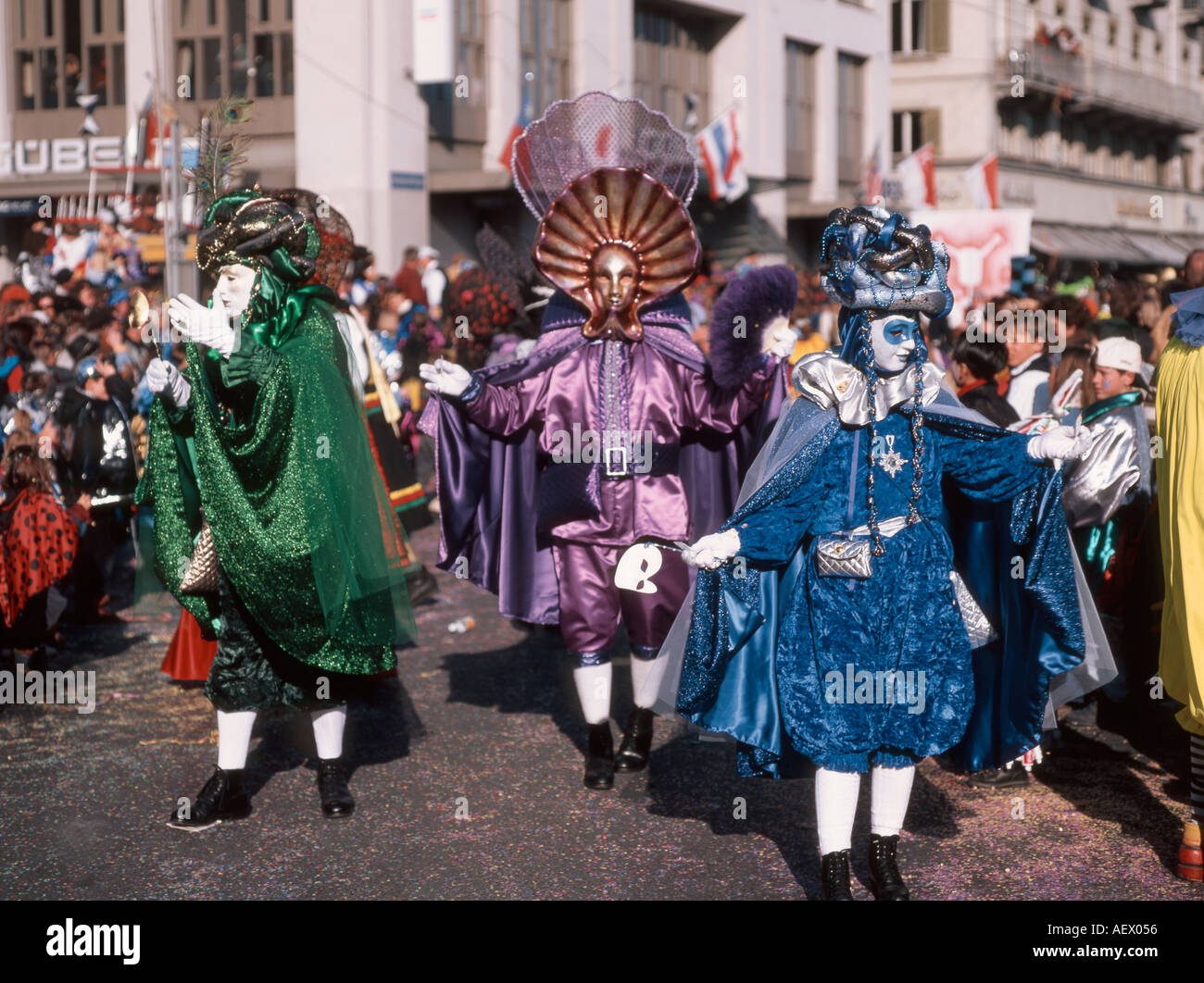 Schweiz Luzern Karneval venezianischen Masken Stockfoto