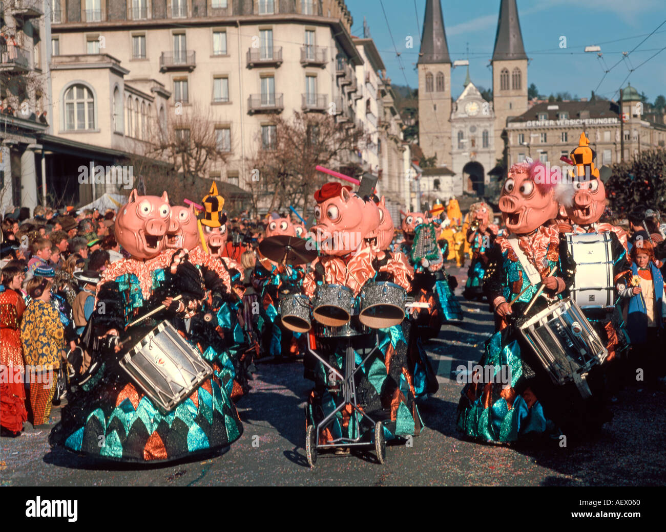 Schweiz-Luzerner Fasnacht Stockfoto