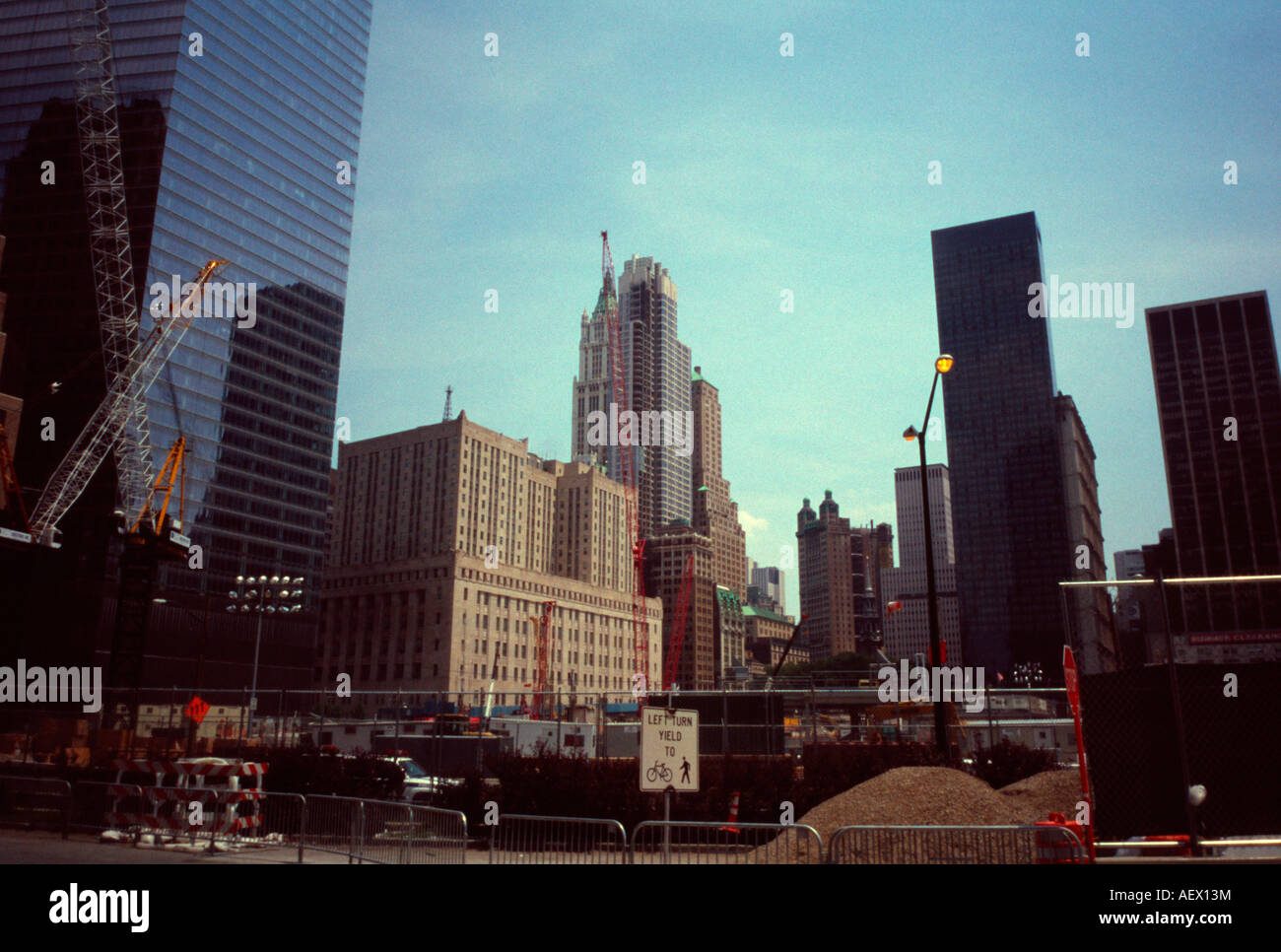 Gebäude und Wolkenkratzer rund um Ground Zero, Manhattan, New York, USA Stockfoto
