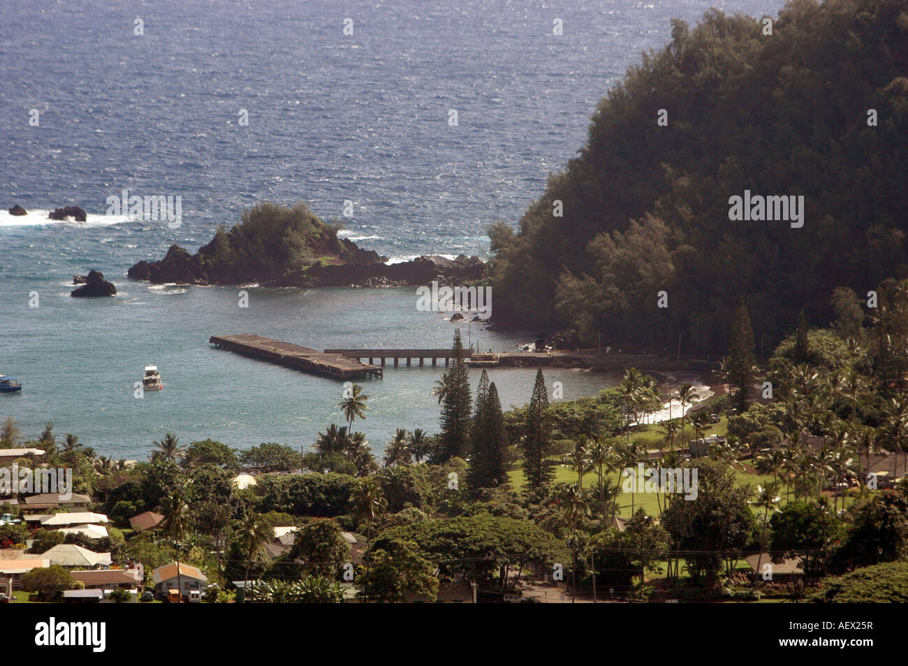 Hana-Hafen in Maui, Hawaii, USA. Stockfoto