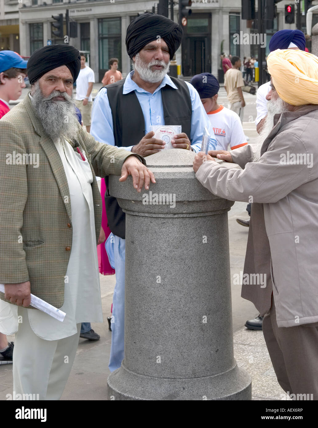 Sikh-Männer bei London demonstration Stockfoto