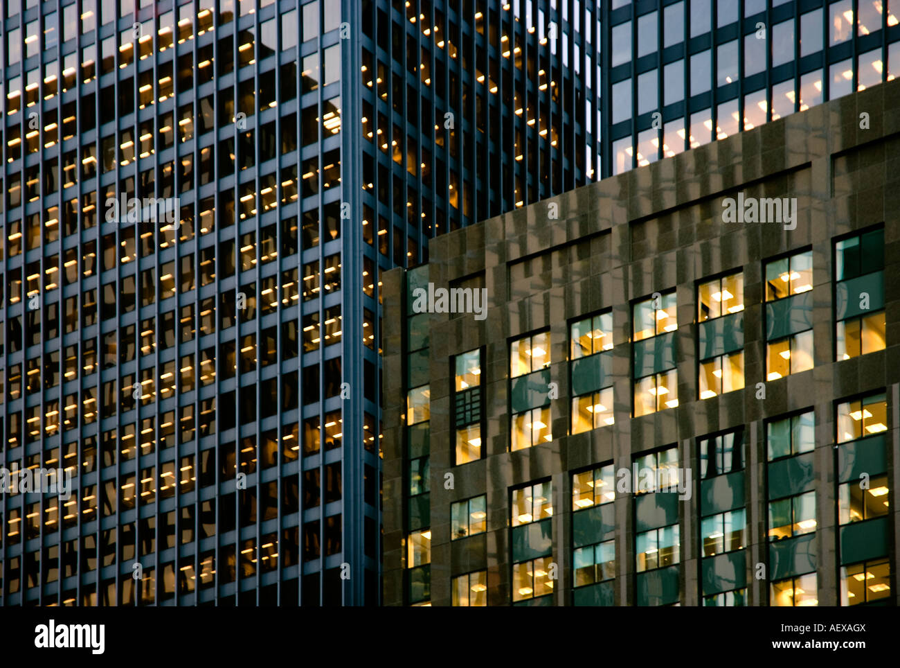 Die Innenstadt von Bürotürmen Stockfoto