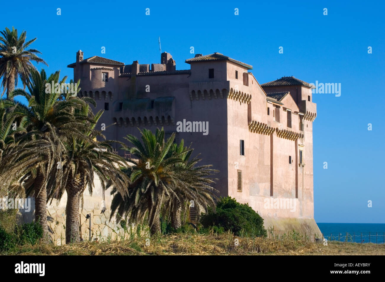 Castello di Santa Severa, Burg entlang der Küste Latium in Italien Stockfoto