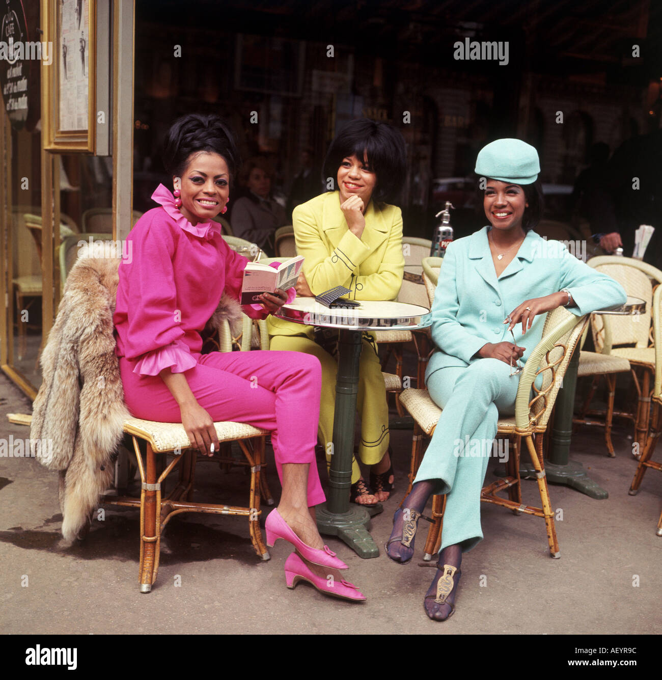 SUPREMES in Paris über 1966.From verließ Diana Ross Florence Ballard und Mary Wilson Stockfoto