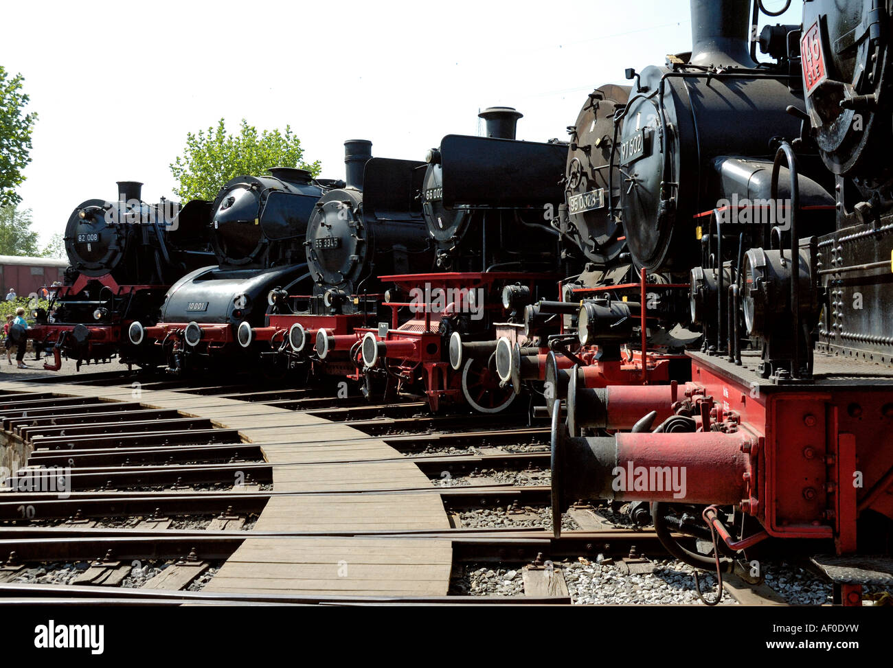 Dampflokomotiven auf das Eisenbahnmuseum in Bochum, Deutschland. Stockfoto