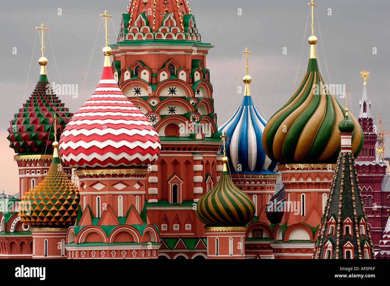 Bunten Details von St. Basil Moscow. Stockfoto