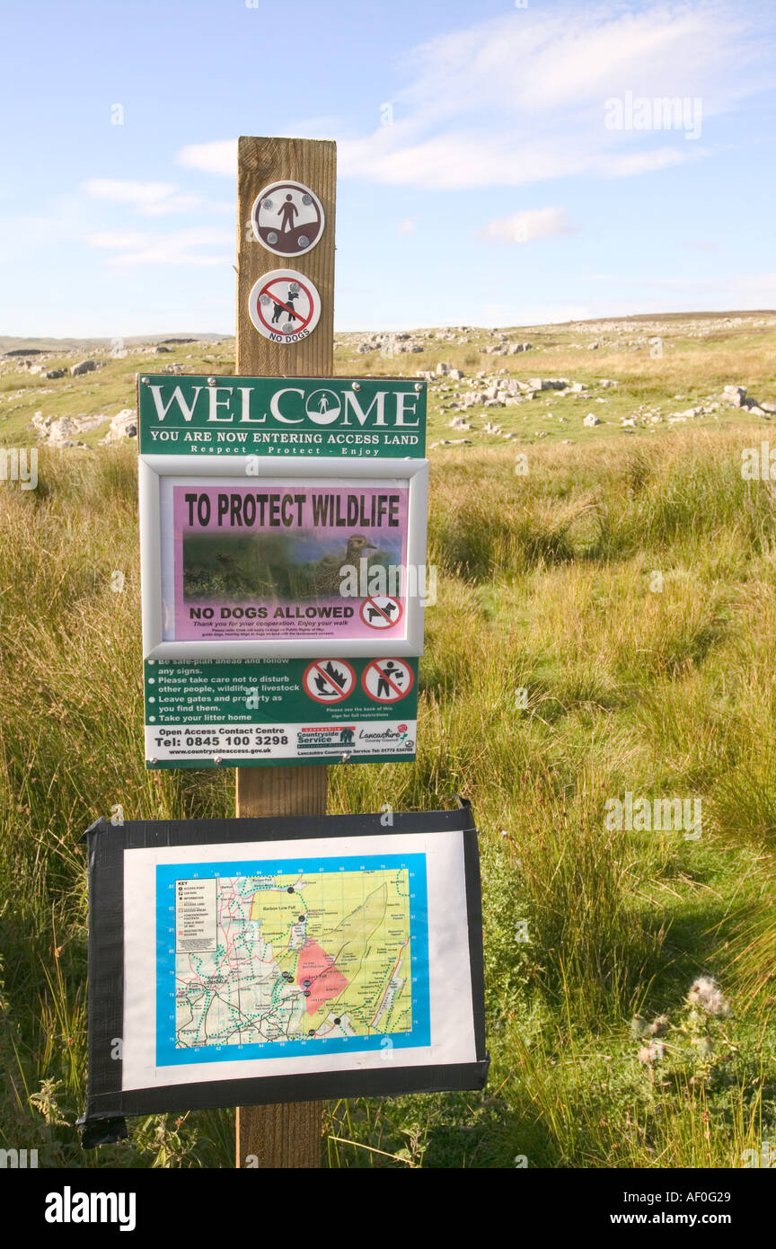 Eine Fläche auf Leck fiel Yorkshire Dales eröffnet der Öffentlichkeit nach dem neuen Gesetz CROW Stockfoto