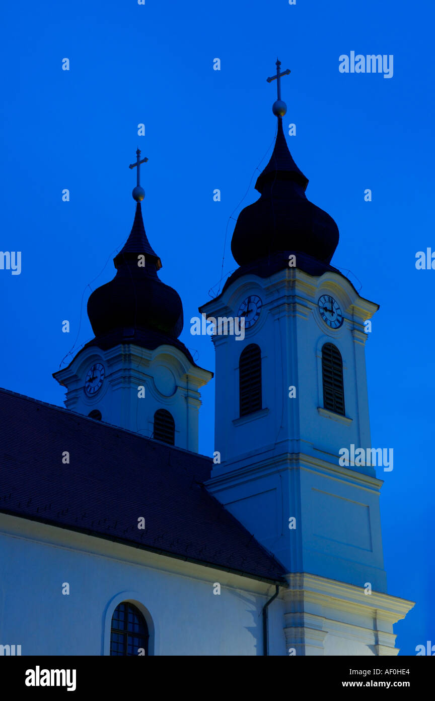 Tempel in Tihany in Dämmerung Stockfoto