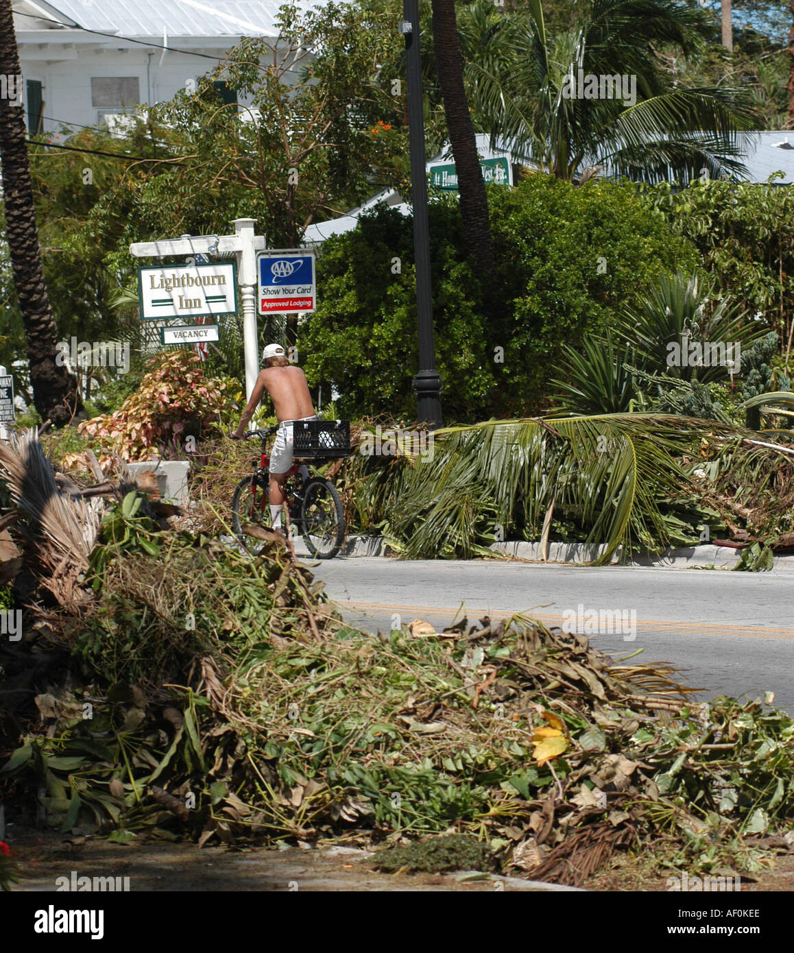 Zerstörung von Hurrikan Dennys Key West Florida 2005 Stockfoto