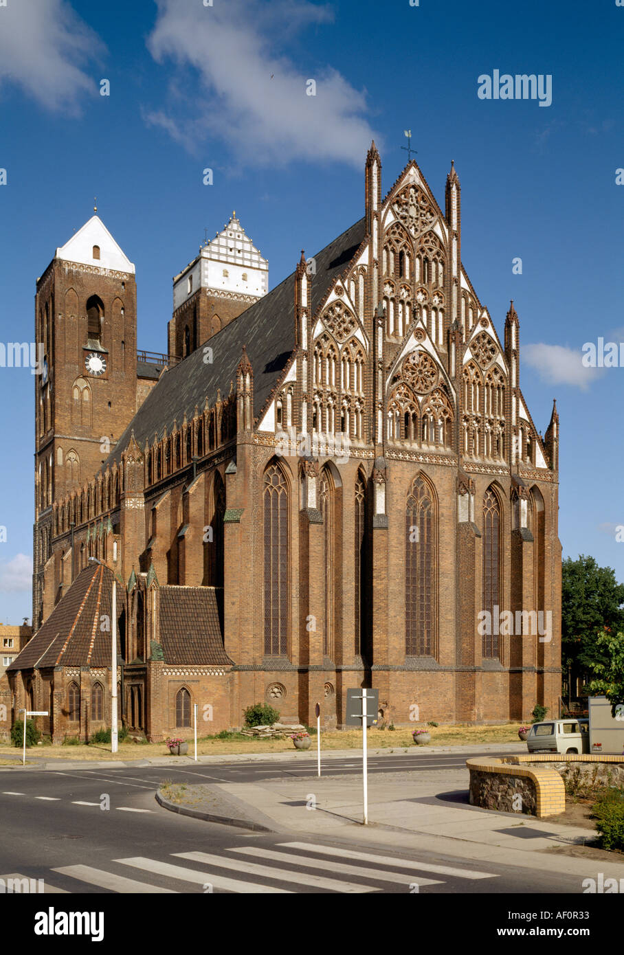 Prenzlau, Marienkirche, Blick von Südosten Stockfoto