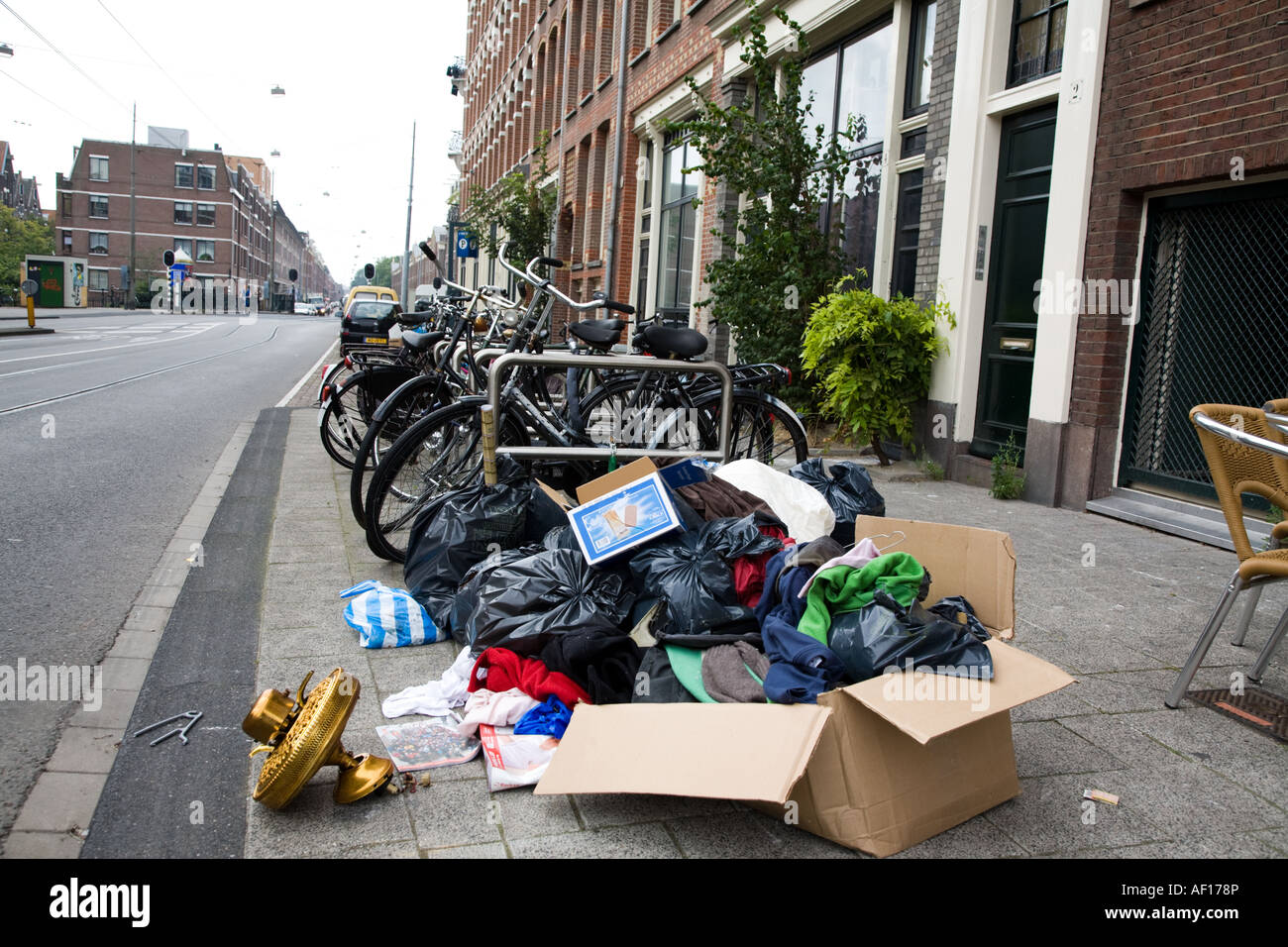 Am Straßenrand Dump, Amsterdam Stockfoto