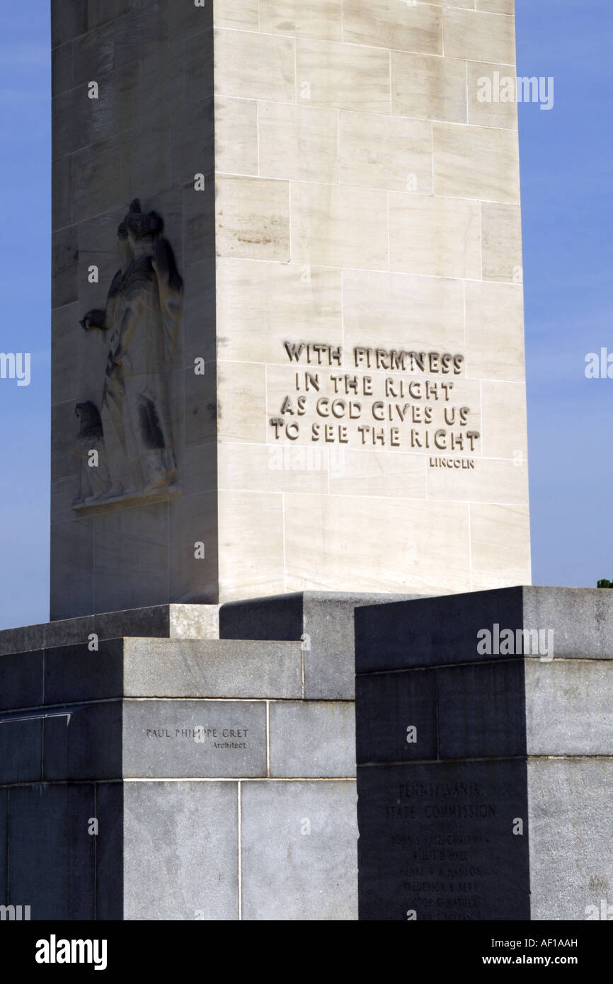 Ewiges Licht Peace Memorial Oak Ridge Gettysburg Pennsylvania PA Stockfoto