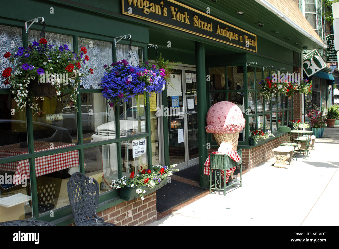 Kleiner Kaffee und Eis laden in Gettysburg, Pennsylvania PA Stockfoto