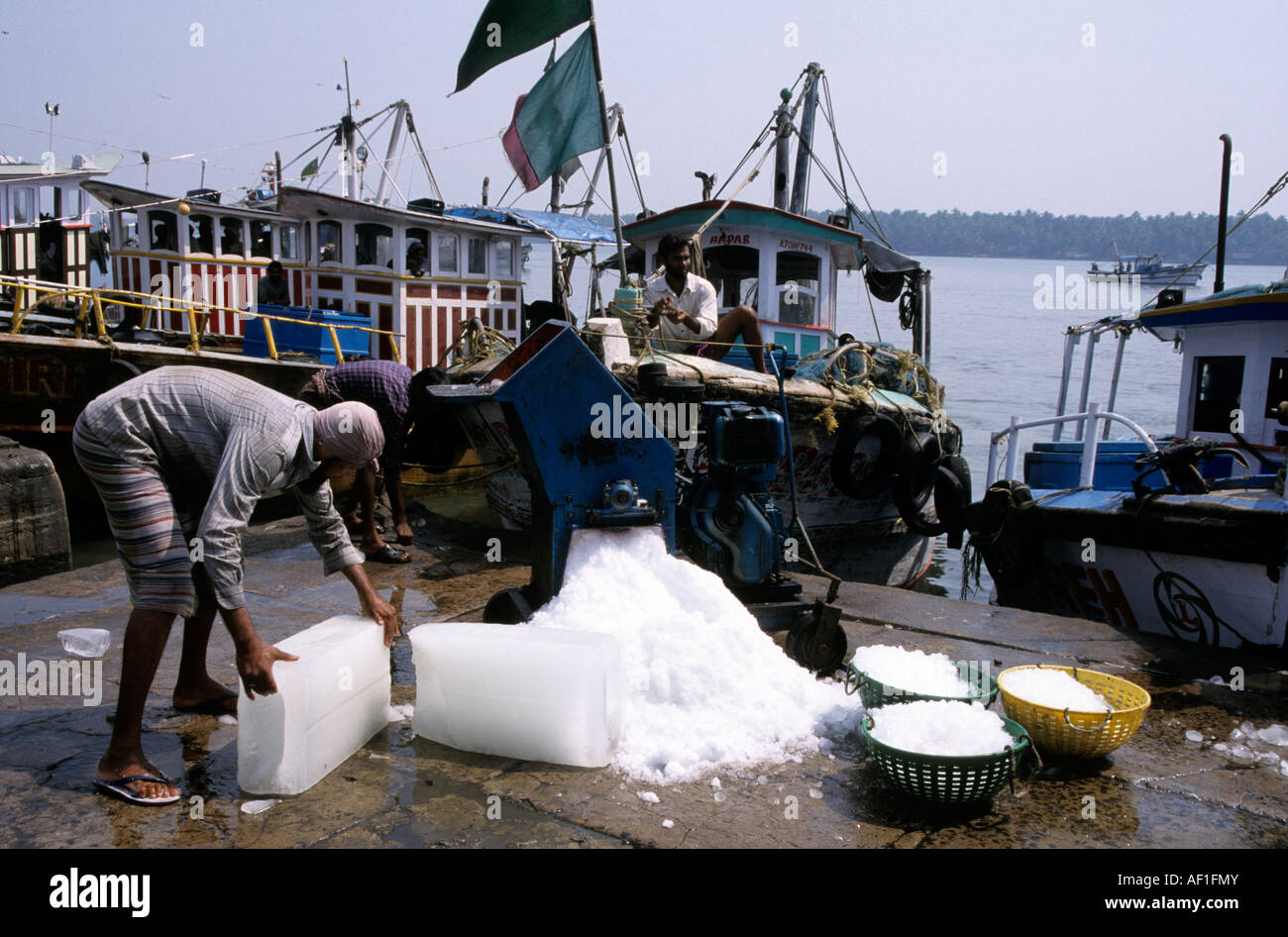 Süd Indien Kerala Calicut Fischerdorf Stockfoto