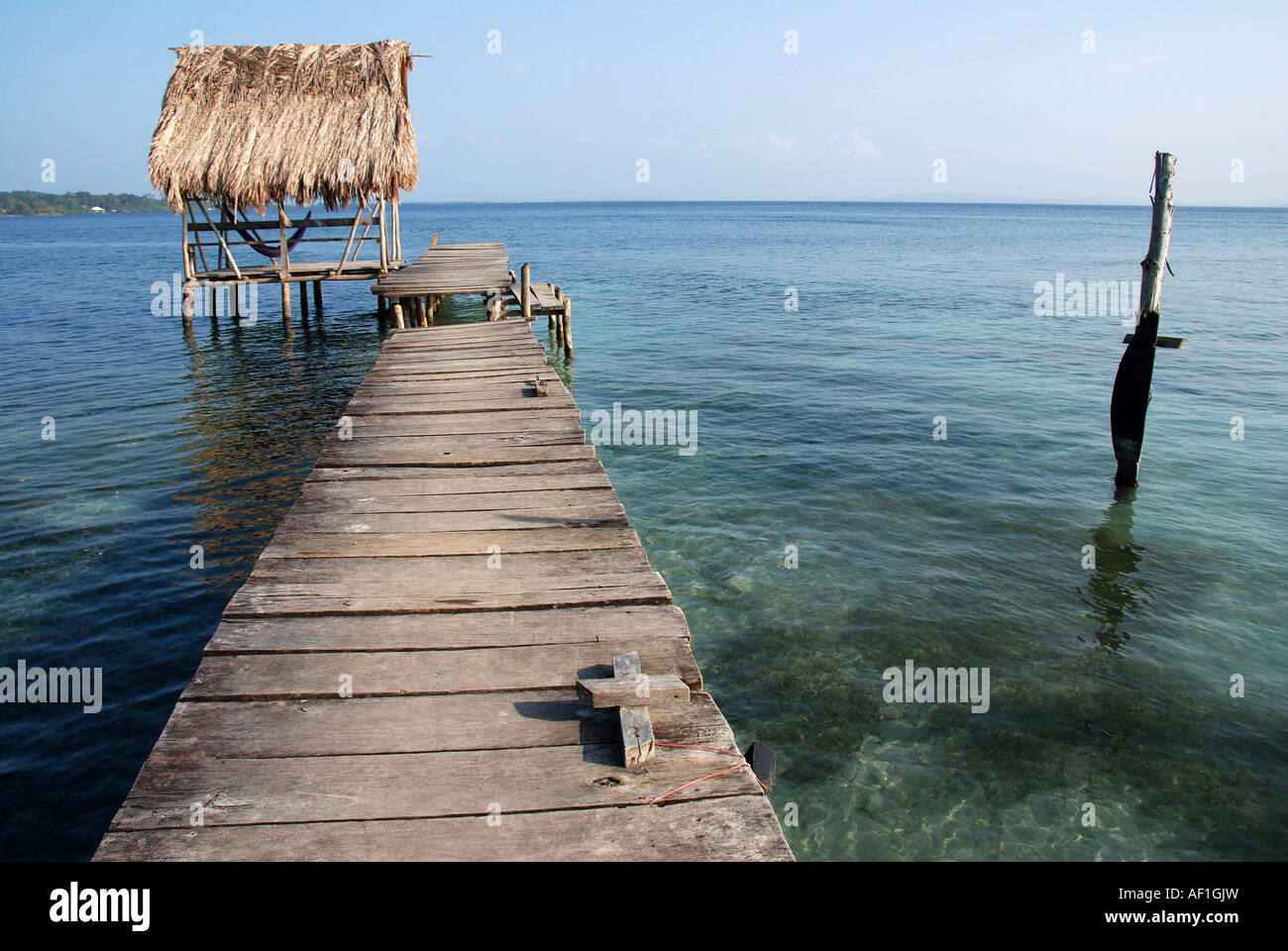 Kai von Carenero Insel. Archipel Bocas del Toro. Panama.Central Amerika Stockfoto