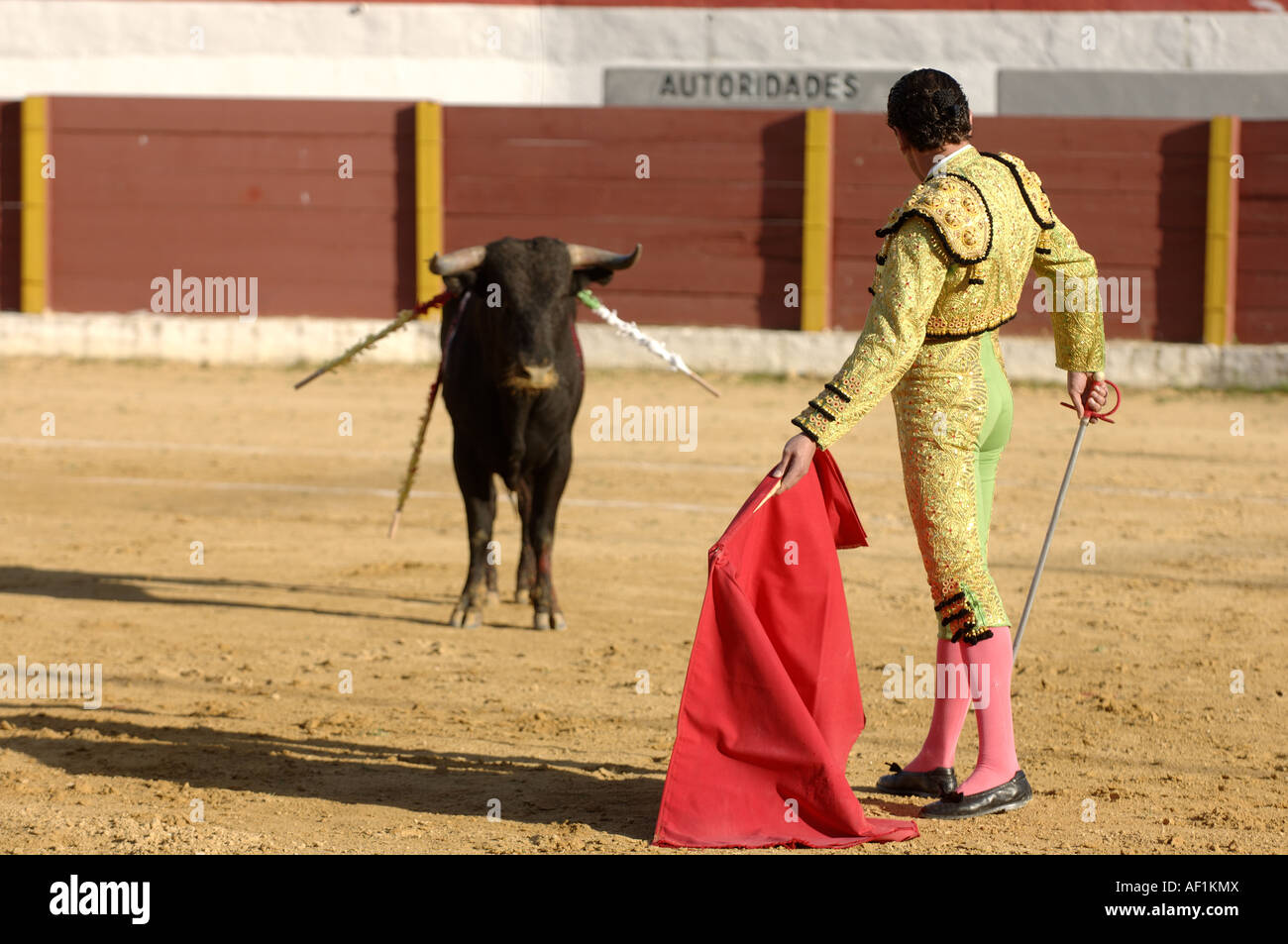 Ein Stierkampf in Andalusien, Spanien Stockfoto