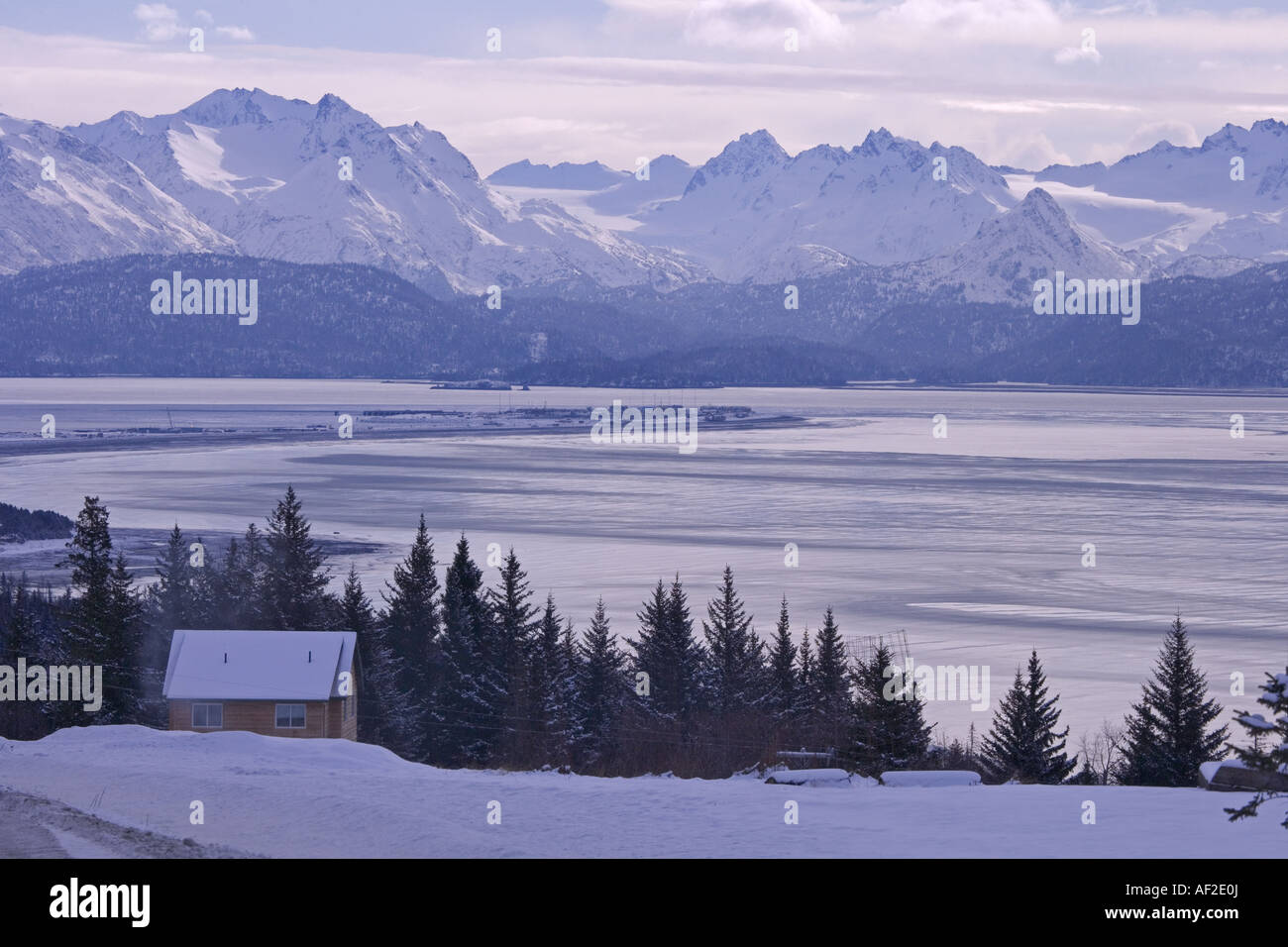 Landschaft des Gletschers mit Schneeberg in Alaska uns Stockfoto