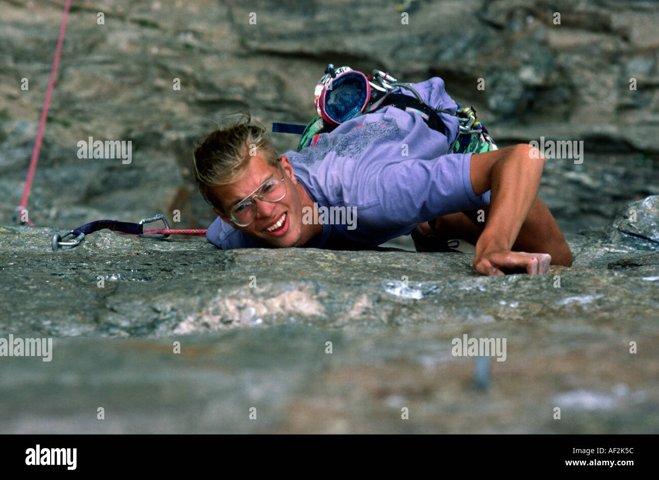 Bild CREDIT DOUG BLANE Klettern in Chamonix Frankreich Stockfoto