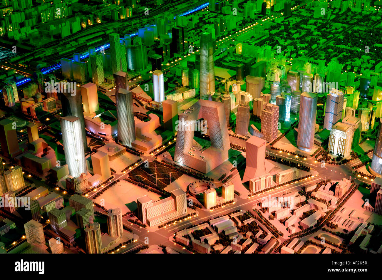 CBD-Bereich in das Modell der Beijing s Stadt Masterplan in Beijing Planning Exhibition Hall 29. August 2007 Stockfoto