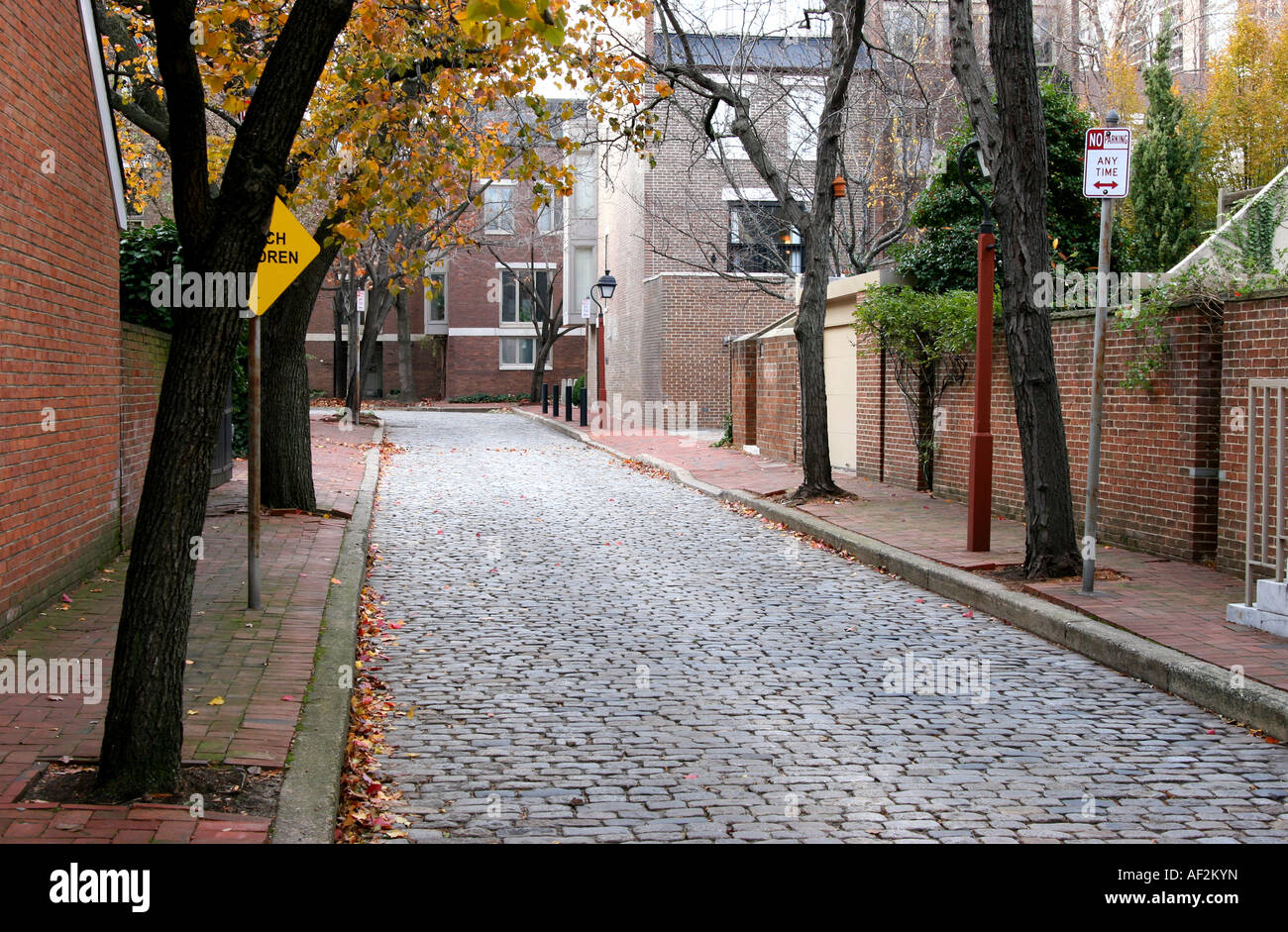 Koloniale Straße Philadelphia Pennsylvania Vereinigte Staaten Stockfoto