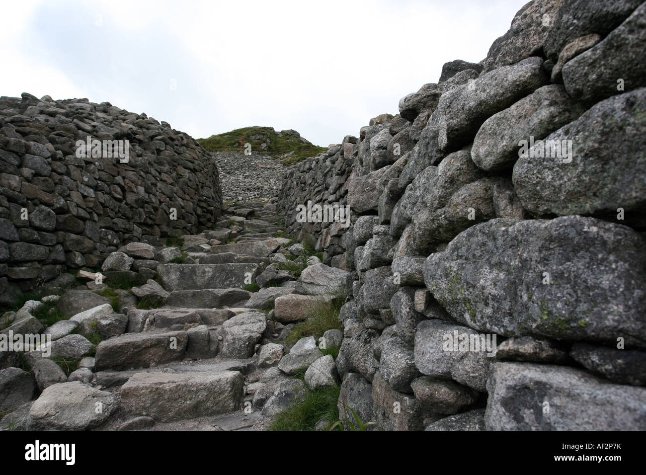 Blick vom Gipfel der Berg Bennachie in der Nähe von Inverurie, Aberdeenshire, Schottland, UK, zeigt der Eisenzeit Wallburg Stockfoto