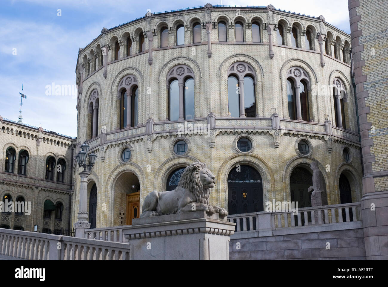 Stortinget Parlamentsgebäude, Oslo, Norwegen Stockfoto