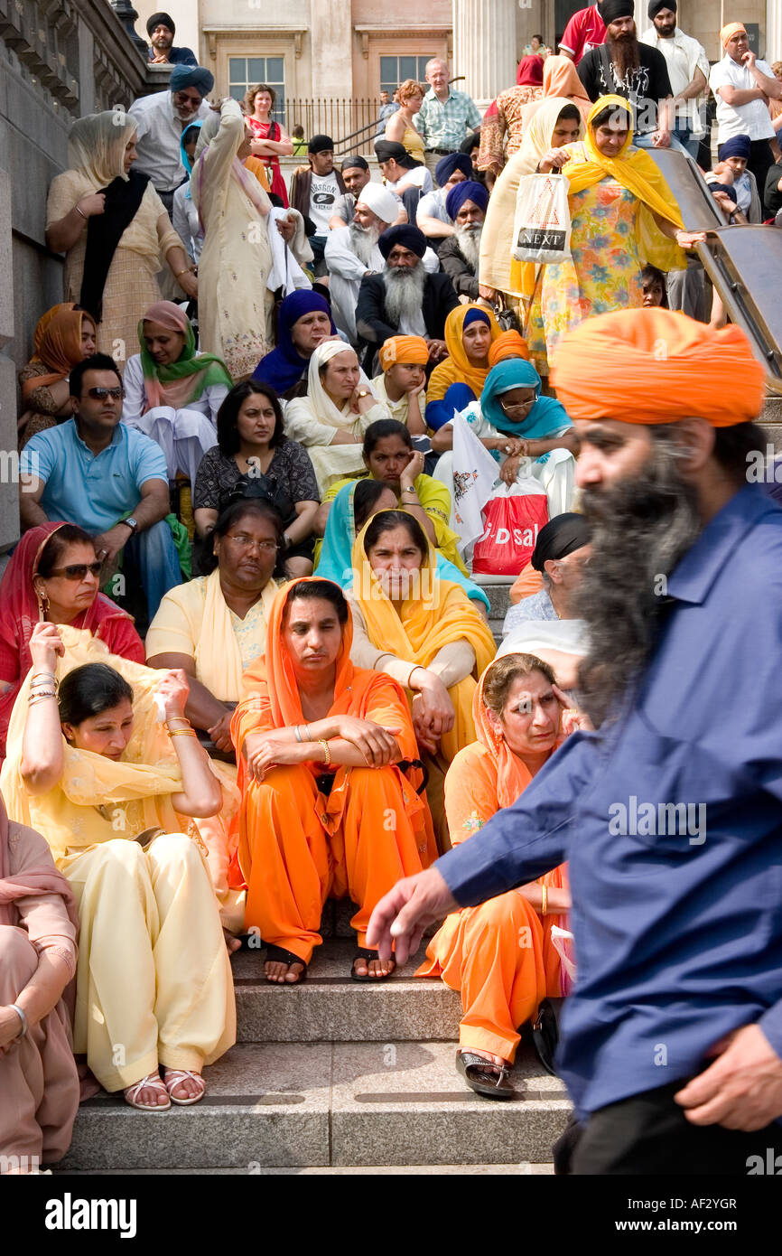 Sikh Leute bei London demonstration Stockfoto