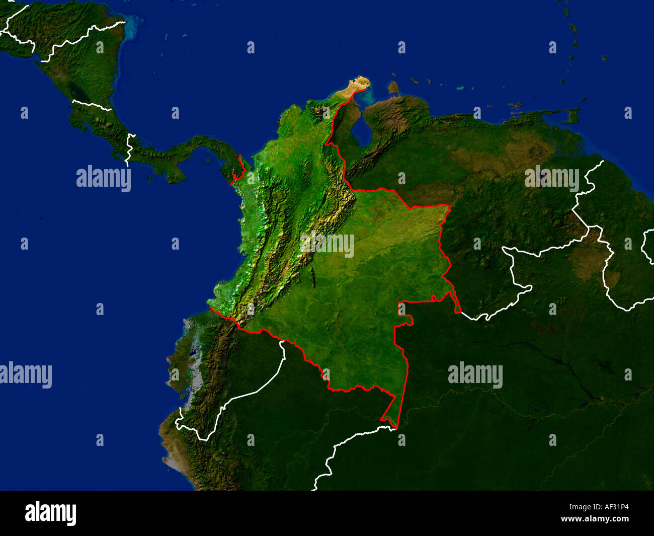 Mapa de colombia por regiones Fotos und Bildmaterial in hoher