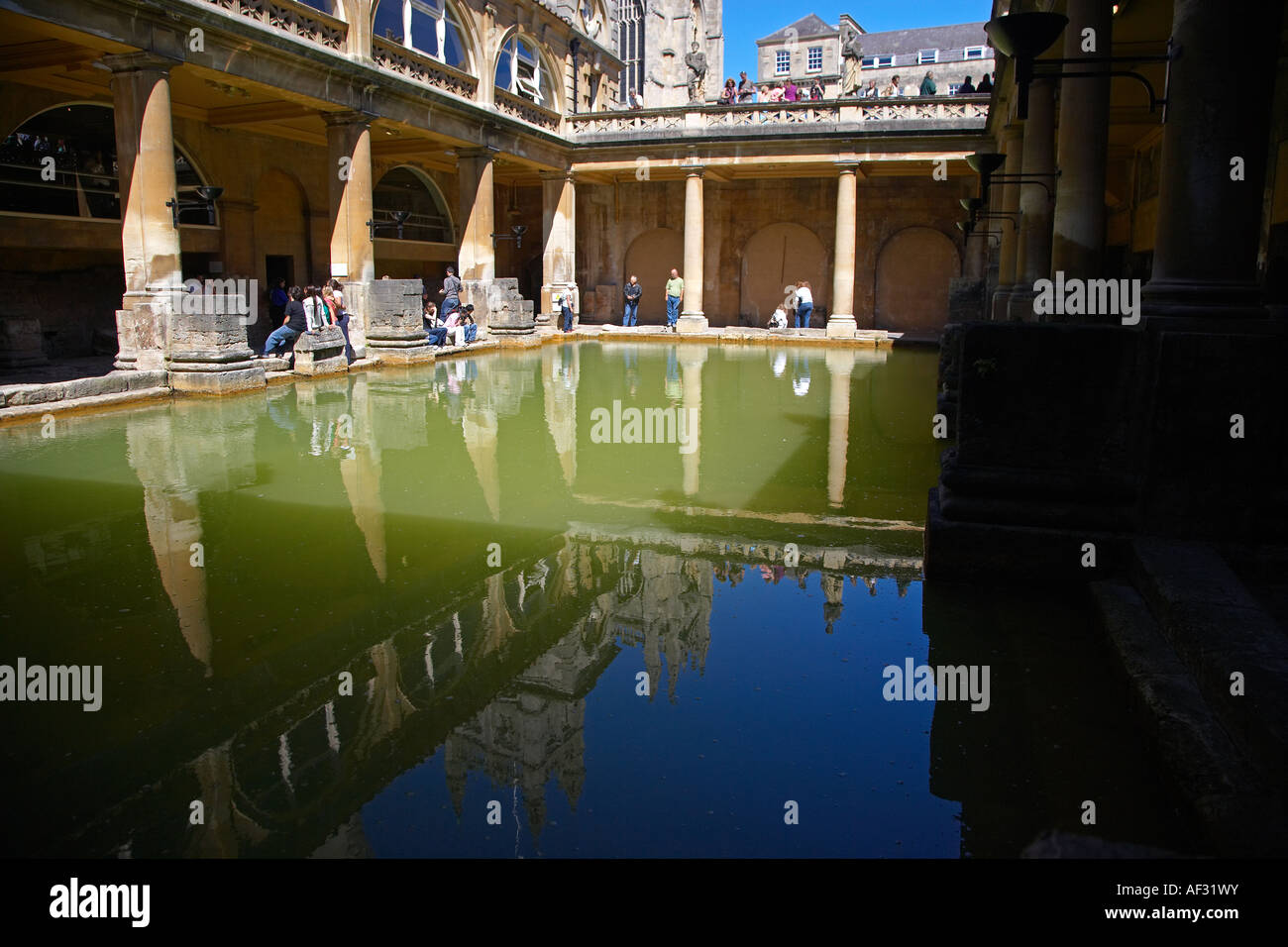 Die römischen Bäder in Bath, England, UK Stockfoto