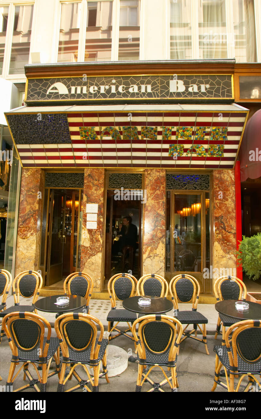 American Bar, entworfen von Adolf Loos in Wien, Österreich Stockfoto