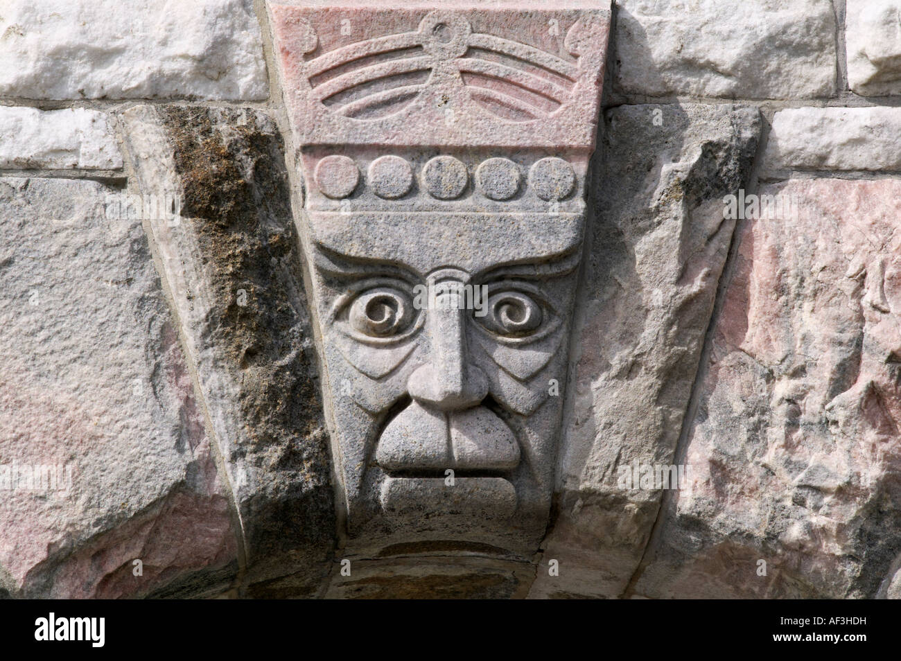Dekorierte Jugendstil Bogen Keystone Alesund mehr Og Romsdal-Norwegen Stockfoto