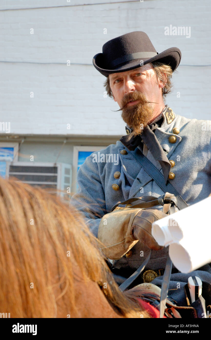 Konföderierten Brigadegeneral John Hunt Morgan reenactor Stockfoto