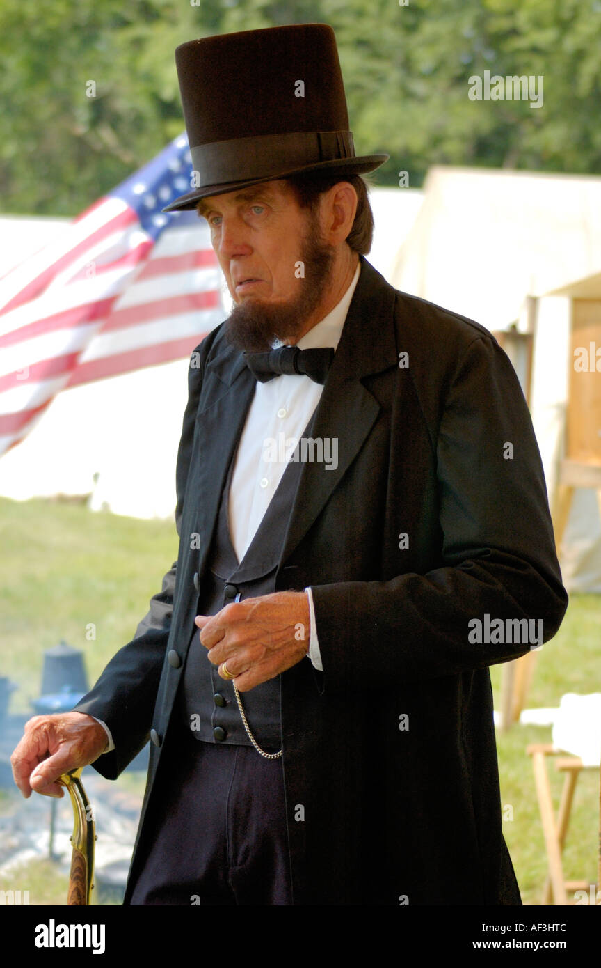 US-Präsident Abraham Lincoln reenactor Stockfoto