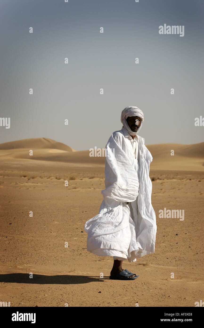 Wegweiser zur Sahara in Mauretanien Stockfoto