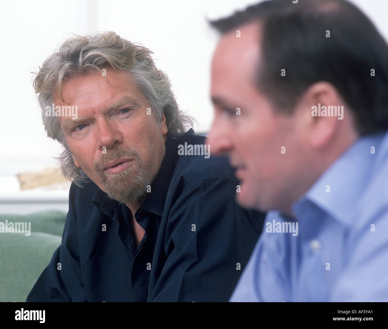 Richard Branson, befragt in seiner Notting Hill Penthouse Büro London Stockfoto