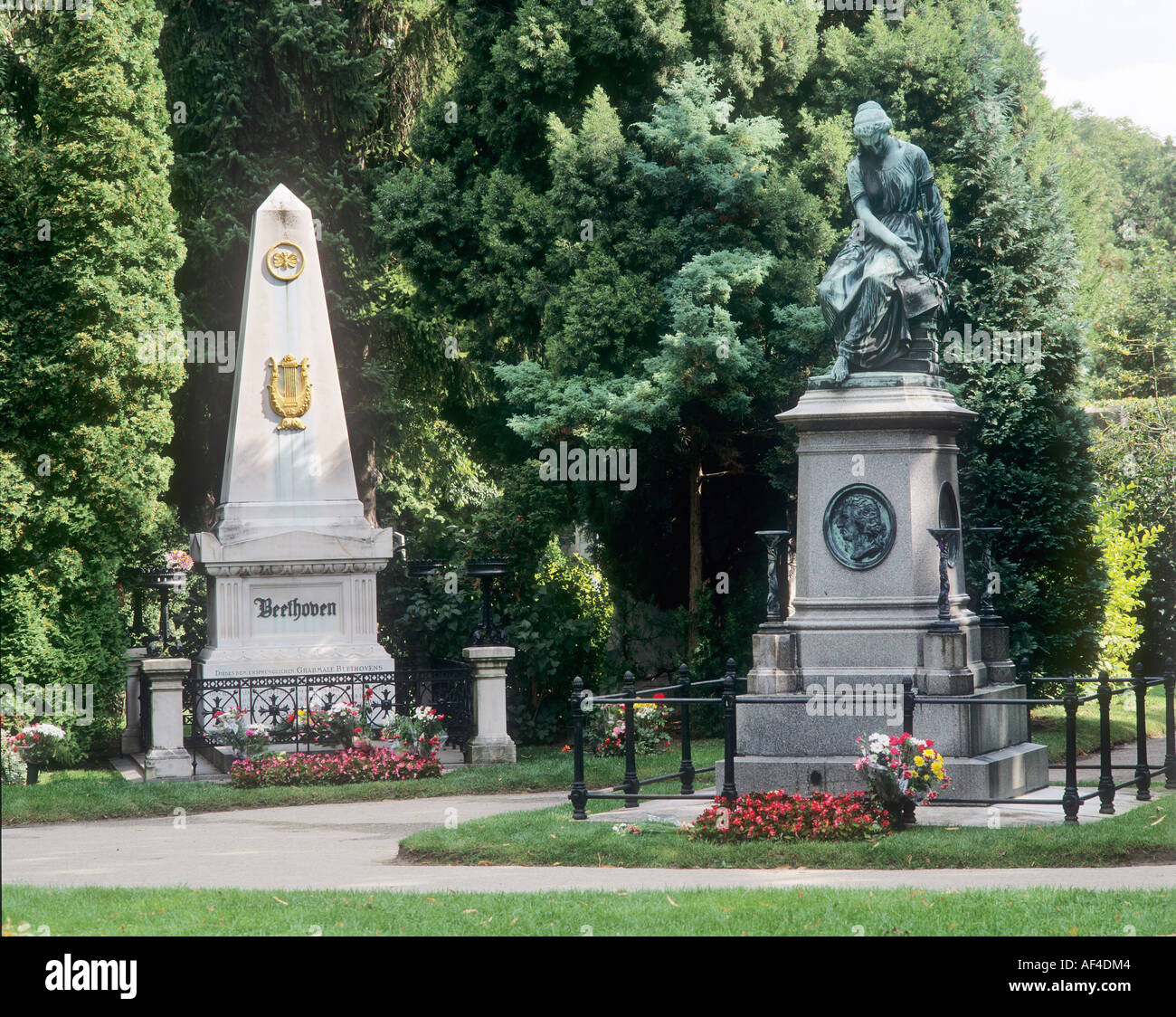 Gräber von Beethoven und Mozart - zentrale Friedhof - Wien - Österreich Stockfoto