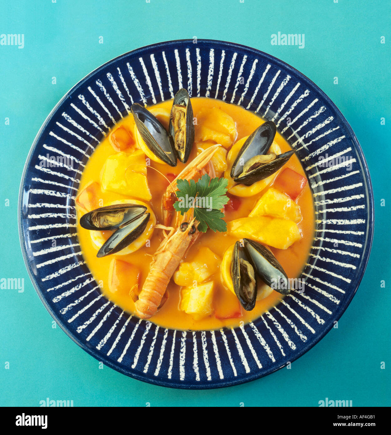 Spanisch Essen Zarzuela Catalan-Meeresfrüchte-Eintopf Stockfoto