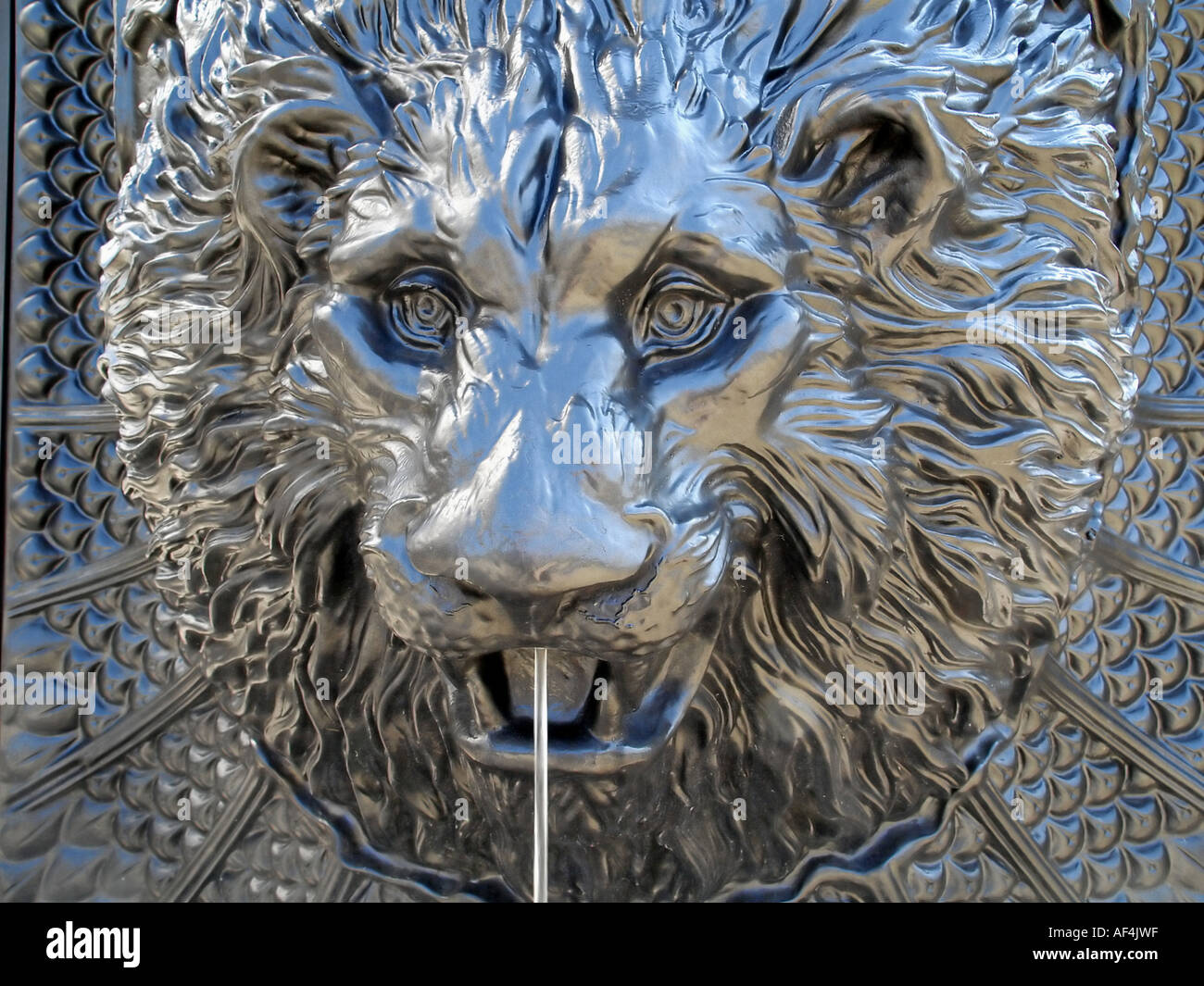 Lion's Head dekorative Skulptur auf einem Brunnen Leipzig Sachsen Deutschland Stockfoto