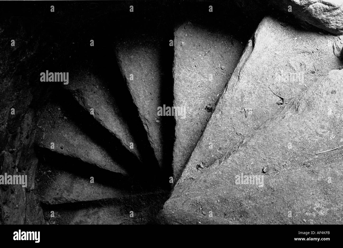 Stein-Treppe in mittelalterlichen Coolhill Burg in Kilkenny Irland Stockfoto