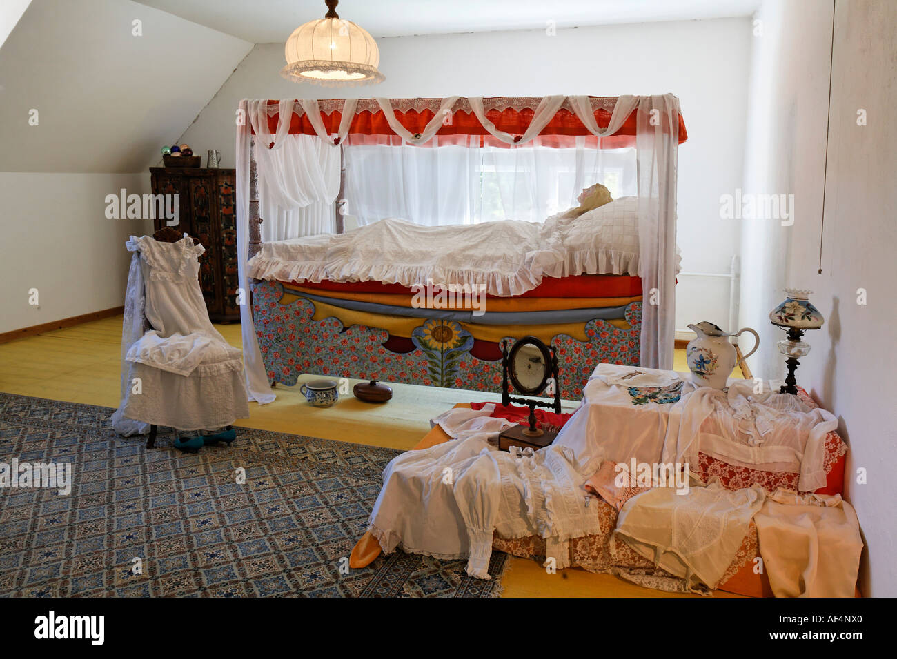 Die Prinzessin auf der Erbse Märchen Märchen und Gespenster Schloss in Lambach Lam Oberpfalz Bayern Deutschland Stockfoto