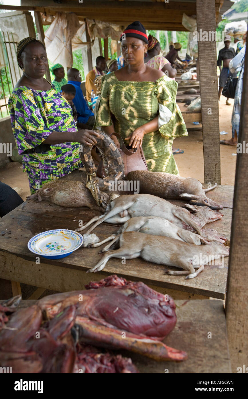 Nigeria Lagos Buschfleisch zu verkaufen Stockfoto