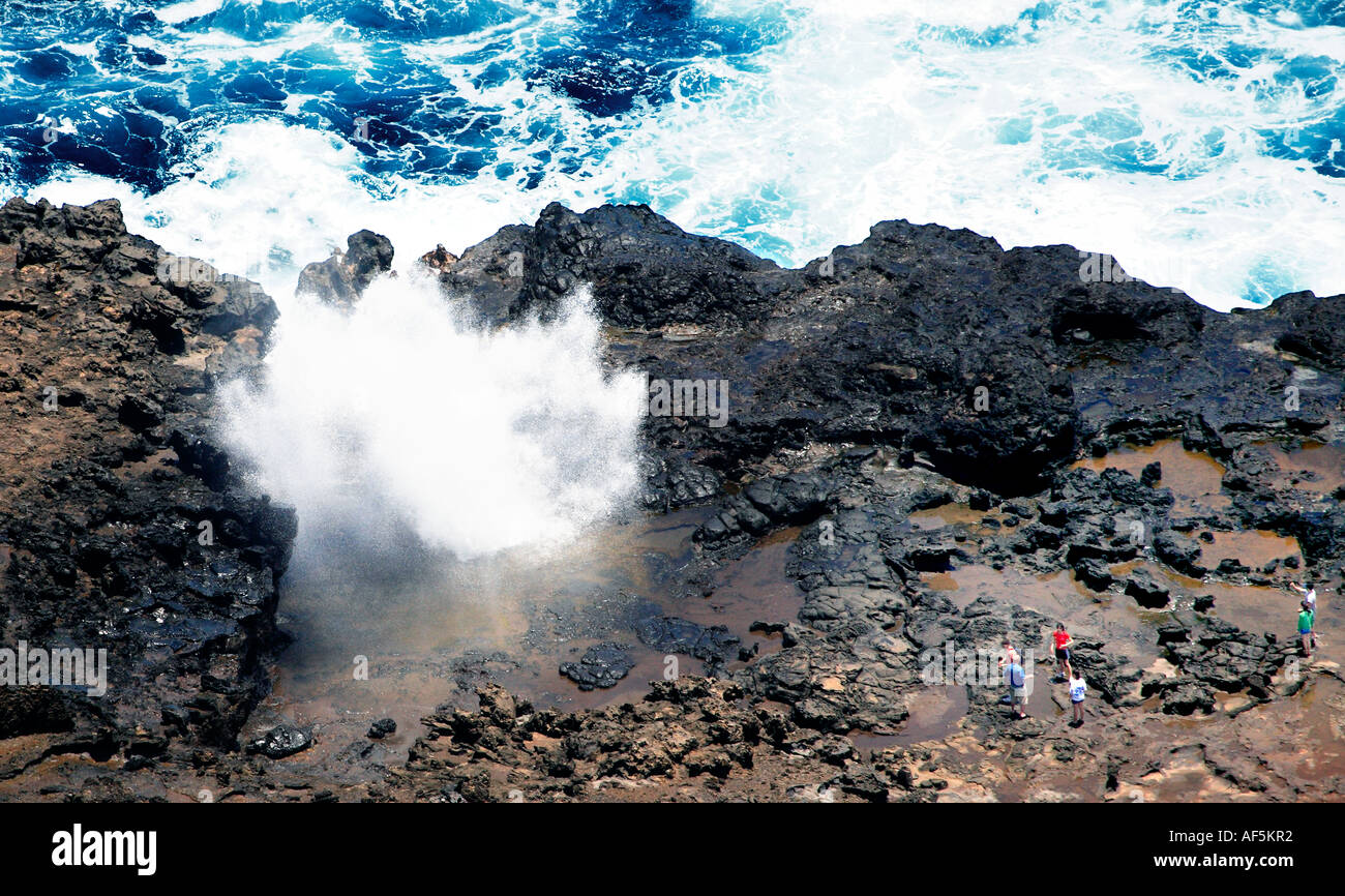 Nakalele Blasloch in der Nähe von Lahaina West Maui, Hawaii, USA Stockfoto