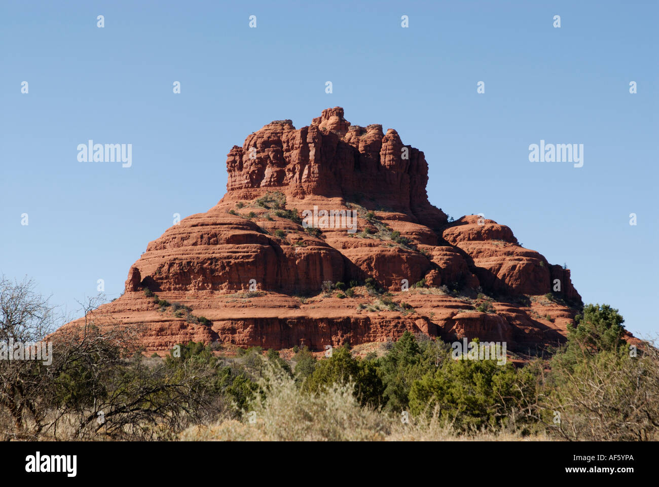 Bell Rock, sedimentären Felsformation in Red Rock Country, "Coconino National Forest", in der Nähe von Sedona, Arizona Stockfoto